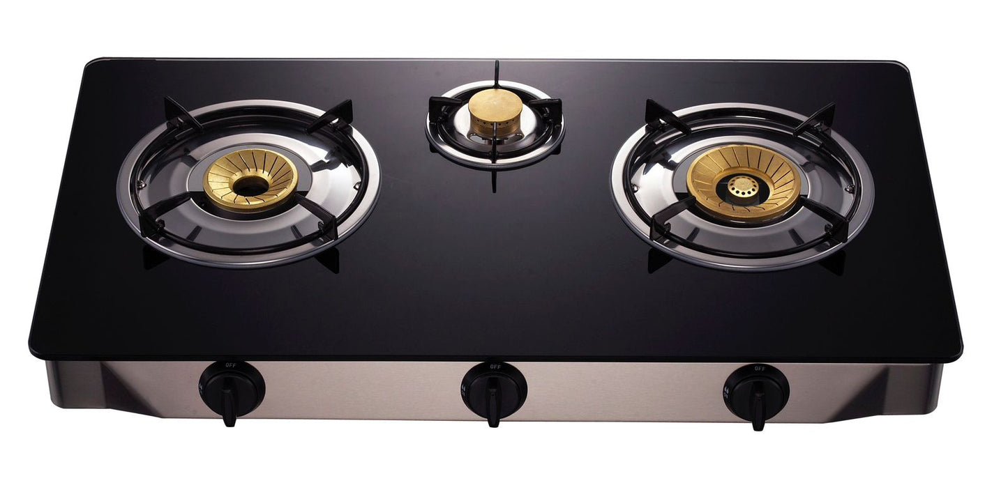 Queen Chef Brass Double Burner Gas Stove