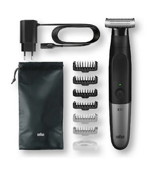 Braun Shaver XT5200, Wet & Dry Shaver, All-in-one tool, 6 attachments & travel pouch