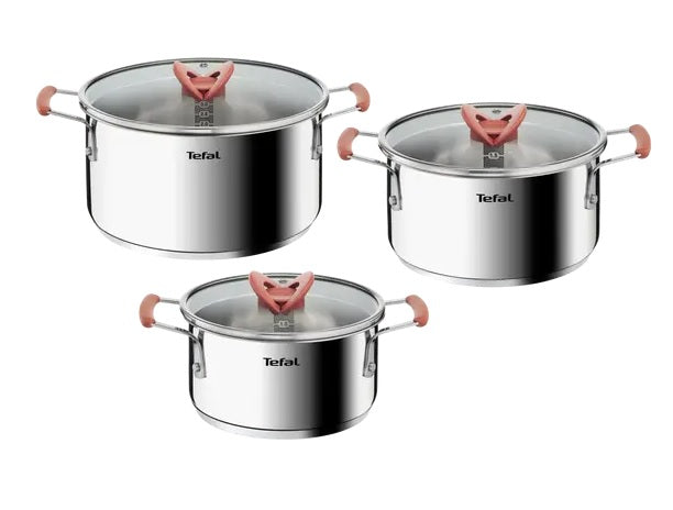 Opti'Space G720S674 Set de 3 casseroles 18/20/24 cm + couvercles - Induction